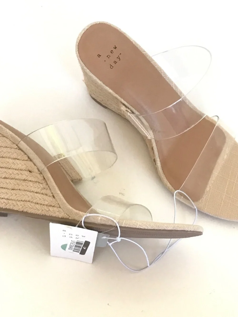 A NEW DAY Ansel Double Band Open Toe Wedge Espadrille Heels Women’s Size 8.5 NWT